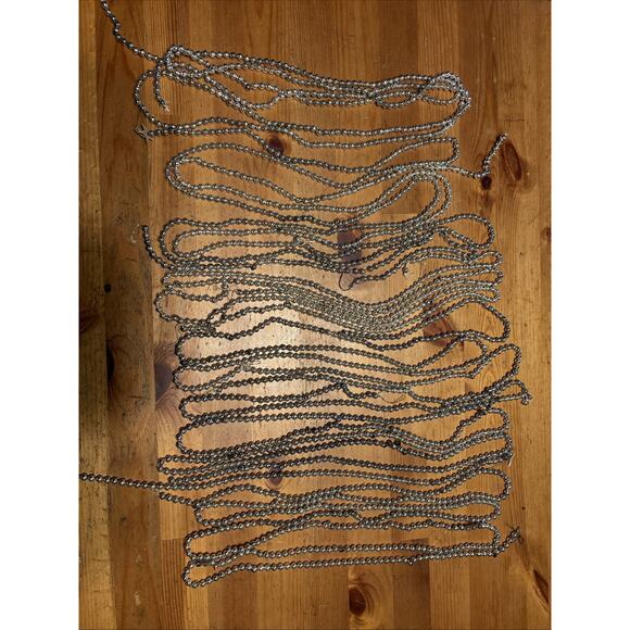 Lot Strands Vintage Mercury Glass Bead Christmas Tree Garland 45 ft - Picture 2 of 9